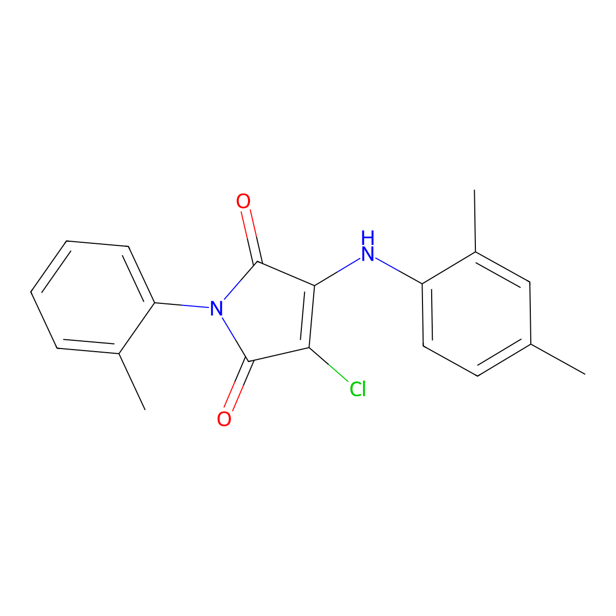 3-Chloro-4-(2,4-dimethylanilino)-1-(2-methylphenyl)pyrrole-2,5-dione molecular structure, CAS 303034-77-7