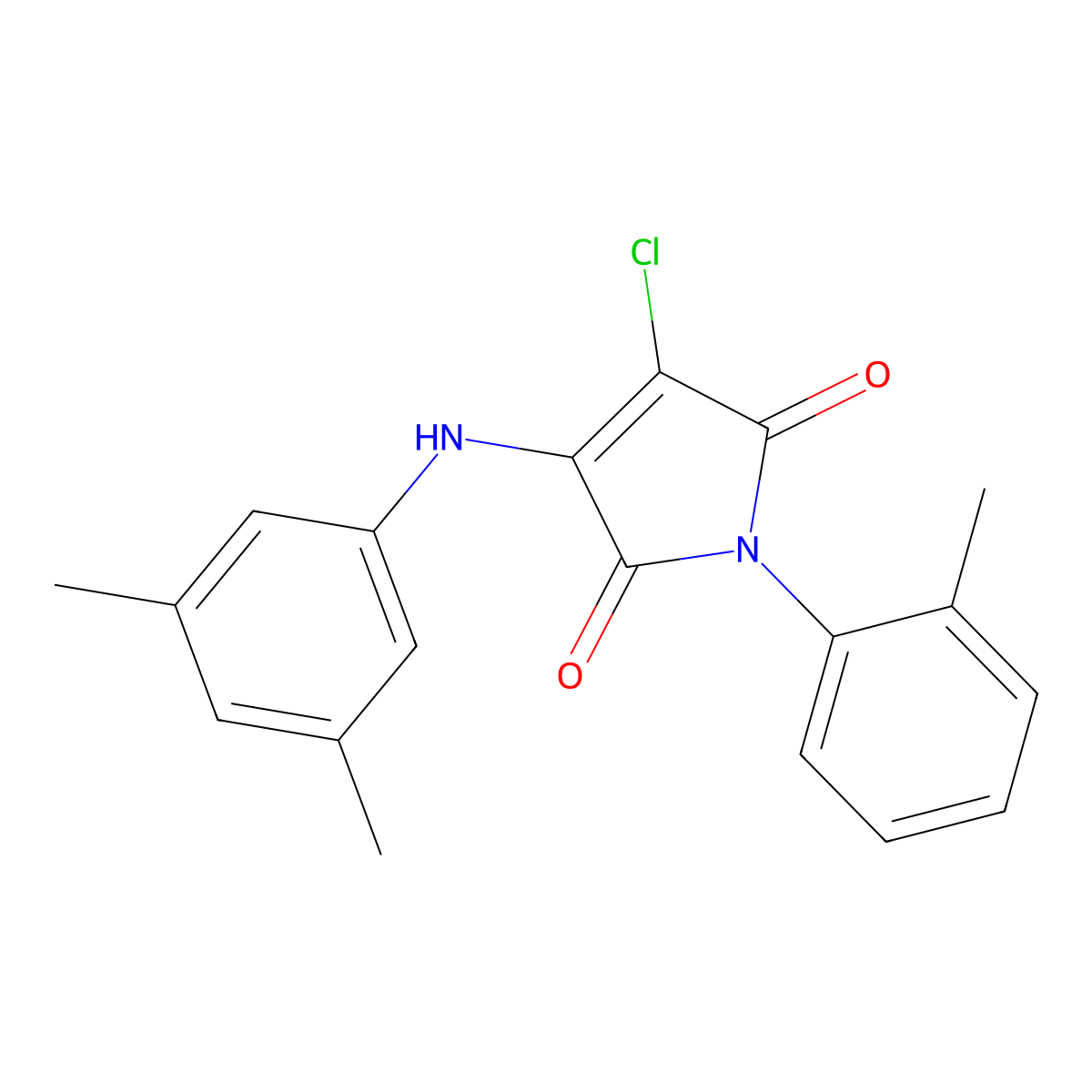 3-Chloro-4-(3,5-dimethylanilino)-1-(2-methylphenyl)pyrrole-2,5-dione molecular structure, CAS 303034-81-3