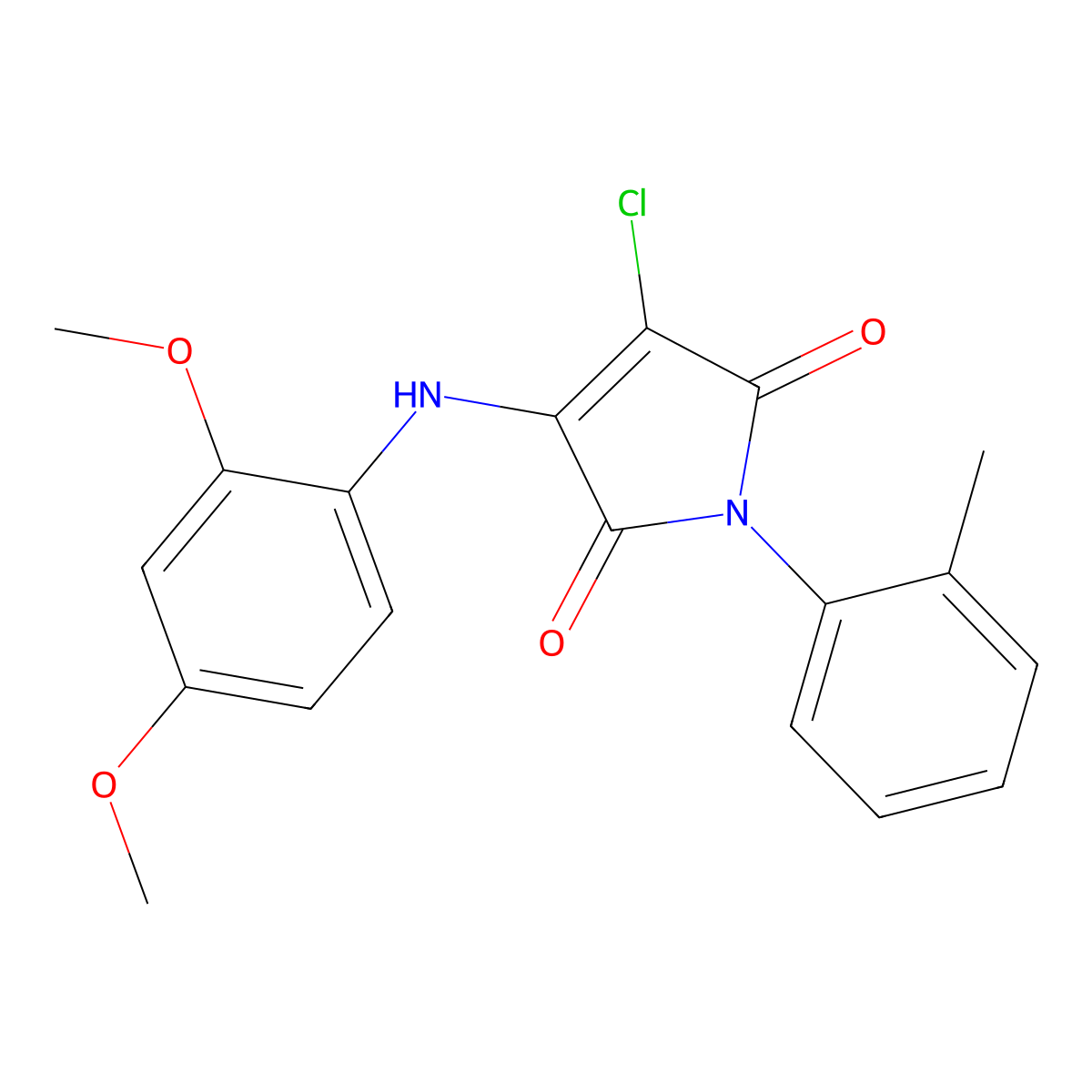 3-Chloro-4-(2,4-dimethoxyanilino)-1-(2-methylphenyl)pyrrole-2,5-dione molecular structure, CAS 303034-84-6