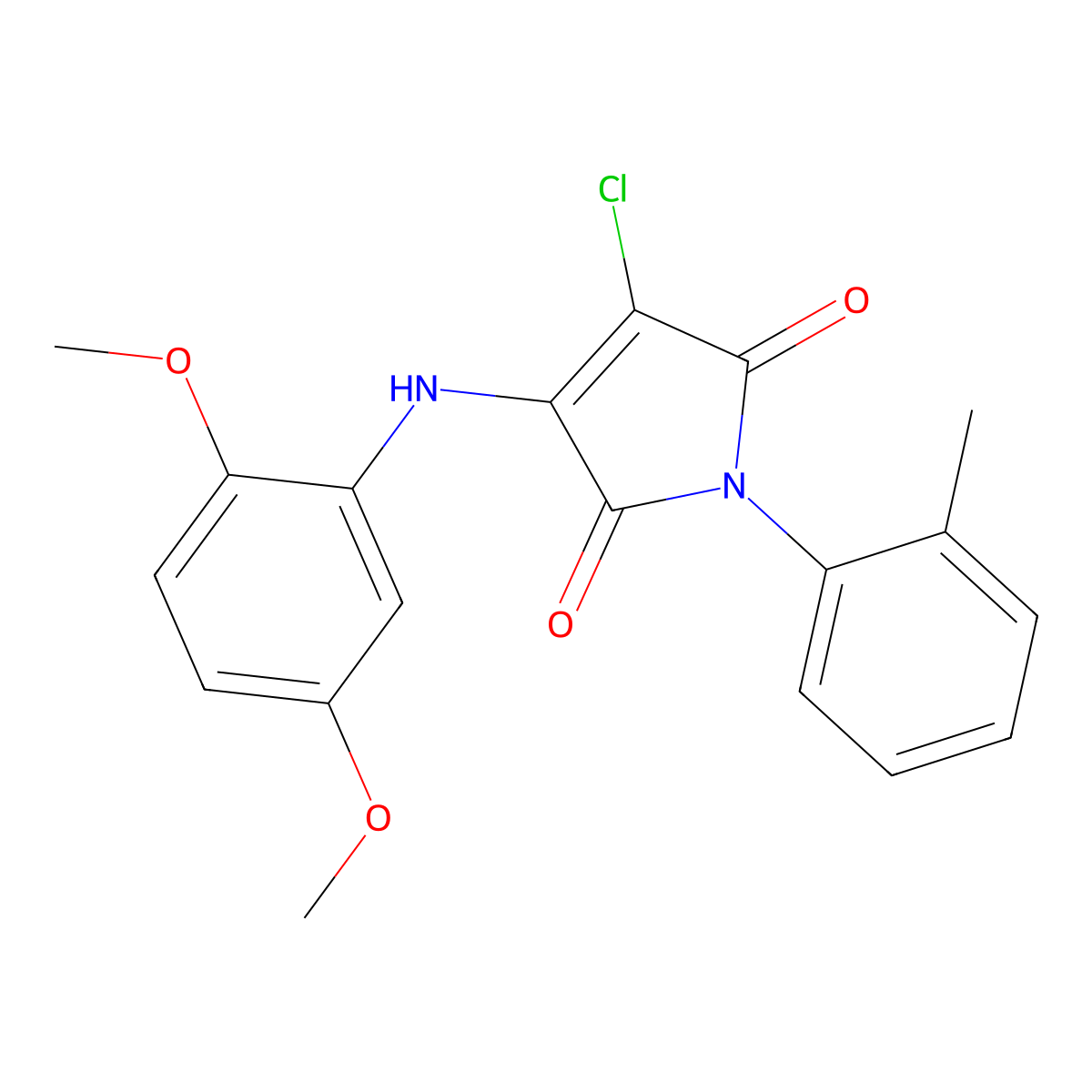 3-Chloro-4-(2,5-dimethoxyanilino)-1-(2-methylphenyl)pyrrole-2,5-dione molecular structure, CAS 303034-86-8