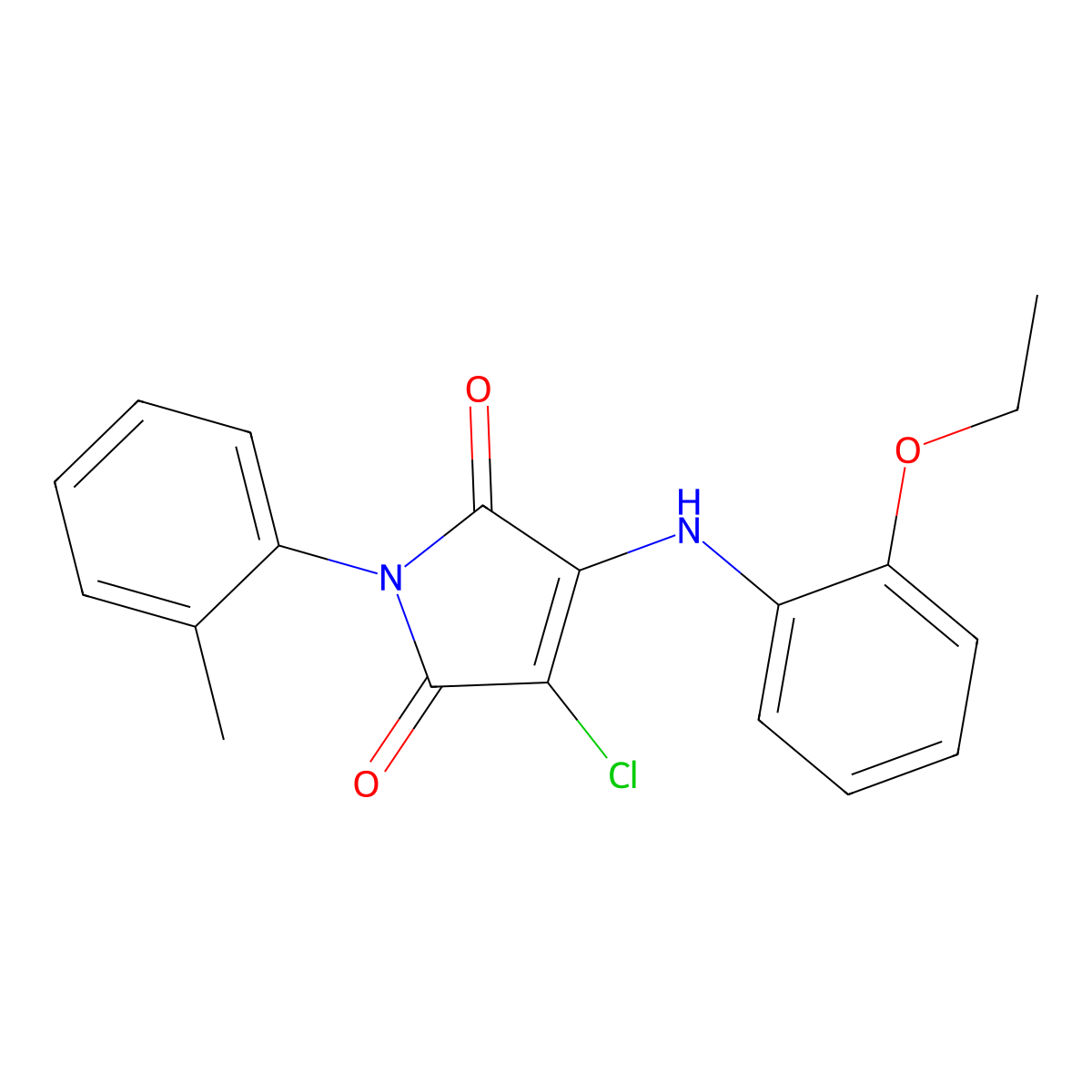 3-Chloro-4-(2-ethoxyanilino)-1-(2-methylphenyl)pyrrole-2,5-dione molecular structure, CAS 303034-87-9