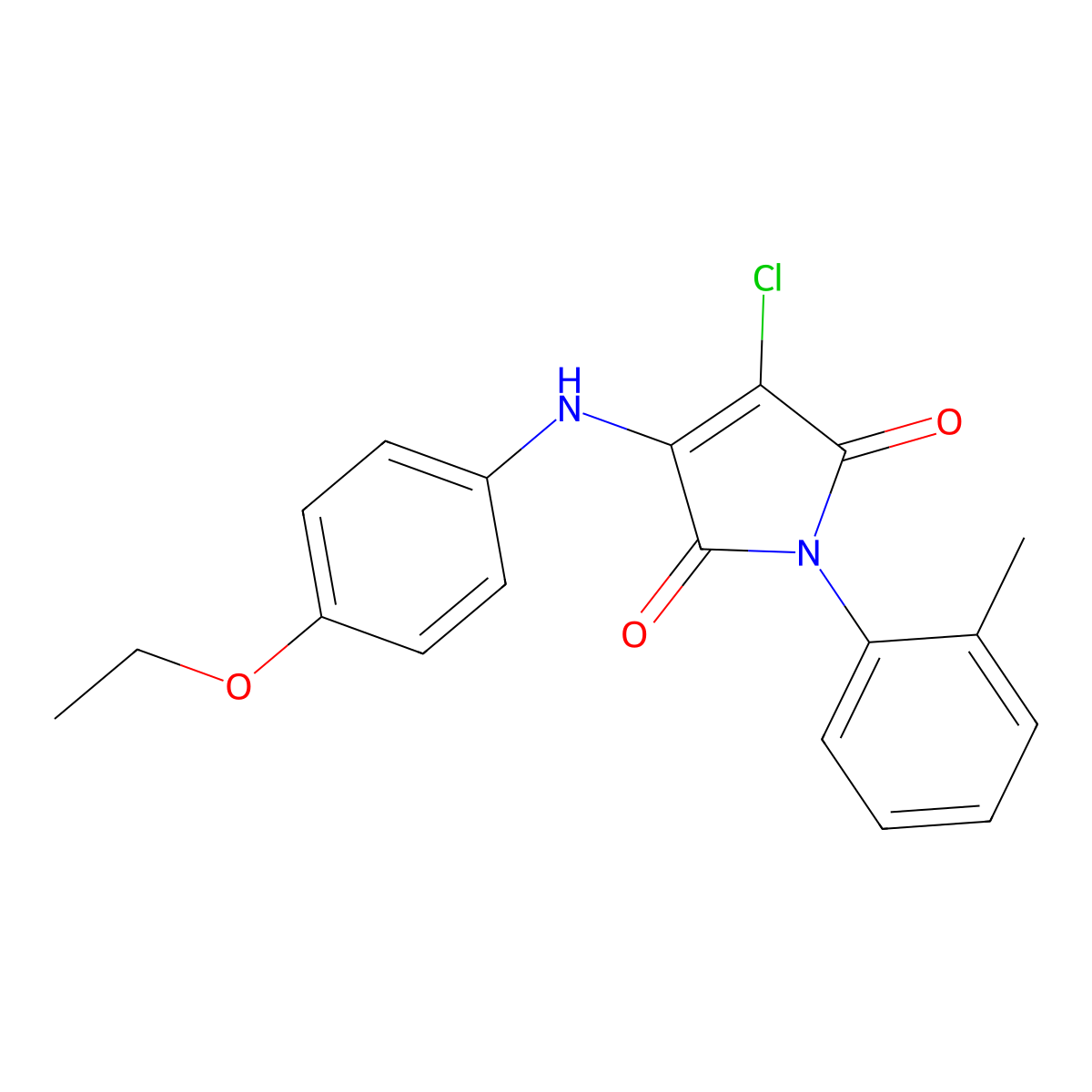3-Chloro-4-(4-ethoxyanilino)-1-(2-methylphenyl)pyrrole-2,5-dione molecular structure, CAS 303034-88-0
