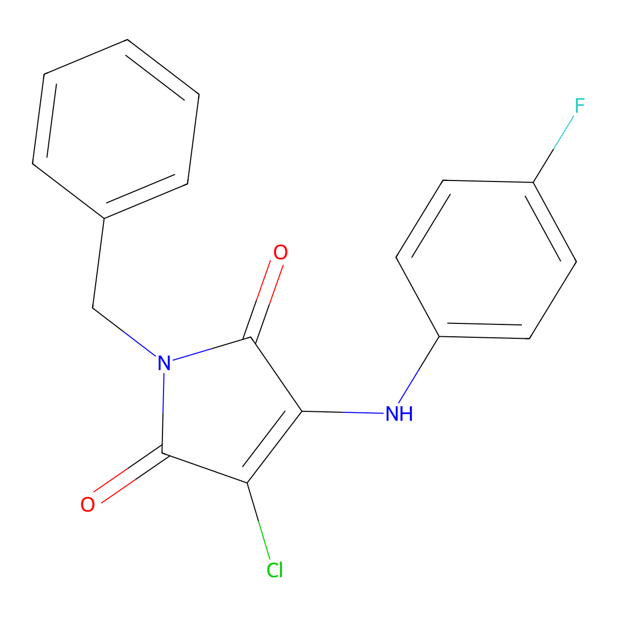 1-benzyl-3-chloro-4-(4-fluoroanilino)-1H-pyrrole-2,5-dione molecular structure, CAS 303034-95-9