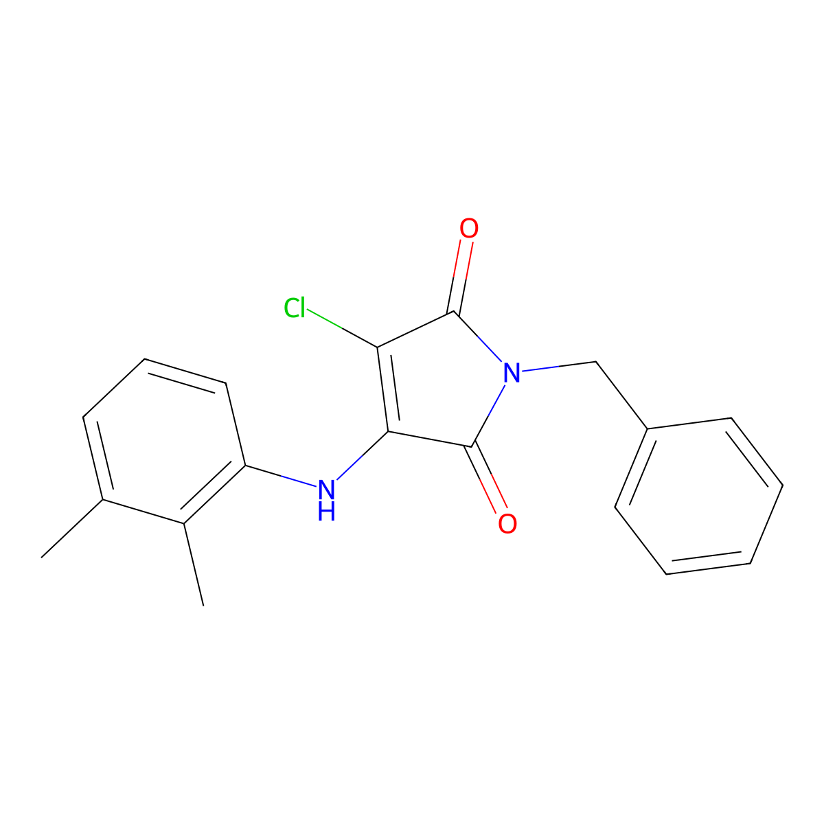 1-Benzyl-3-chloro-4-(2,3-dimethylanilino)pyrrole-2,5-dione molecular structure, CAS 303034-96-0