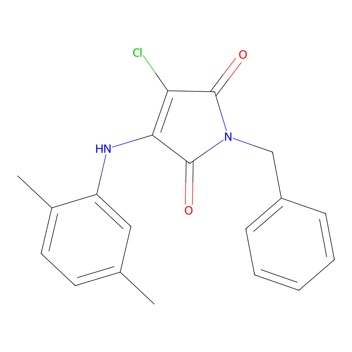 1-Benzyl-3-chloro-4-(2,5-dimethylanilino)pyrrole-2,5-dione molecular structure, CAS 303034-98-2