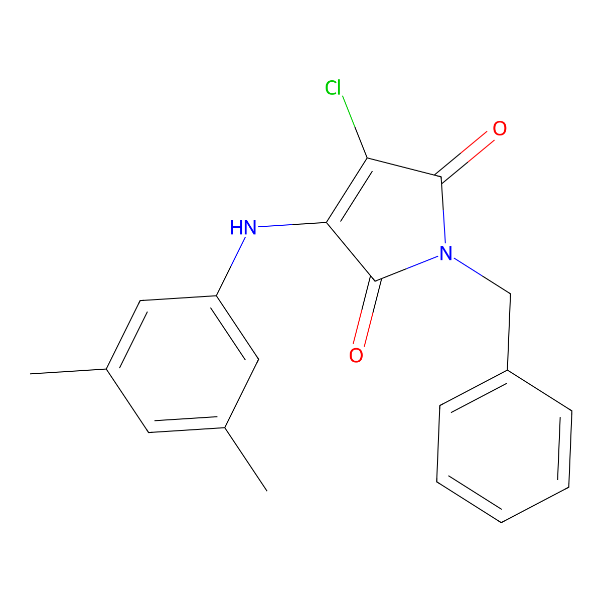 1-Benzyl-3-chloro-4-(3,5-dimethylanilino)pyrrole-2,5-dione molecular structure, CAS 303035-00-9