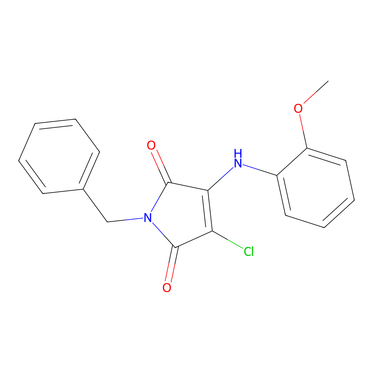 1-Benzyl-3-chloro-4-(2-methoxyanilino)pyrrole-2,5-dione molecular structure, CAS 303035-01-0