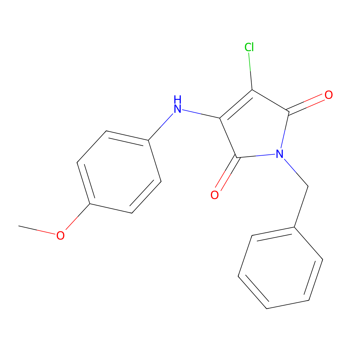 1-Benzyl-3-chloro-4-(4-methoxyanilino)pyrrole-2,5-dione molecular structure, CAS 303035-03-2