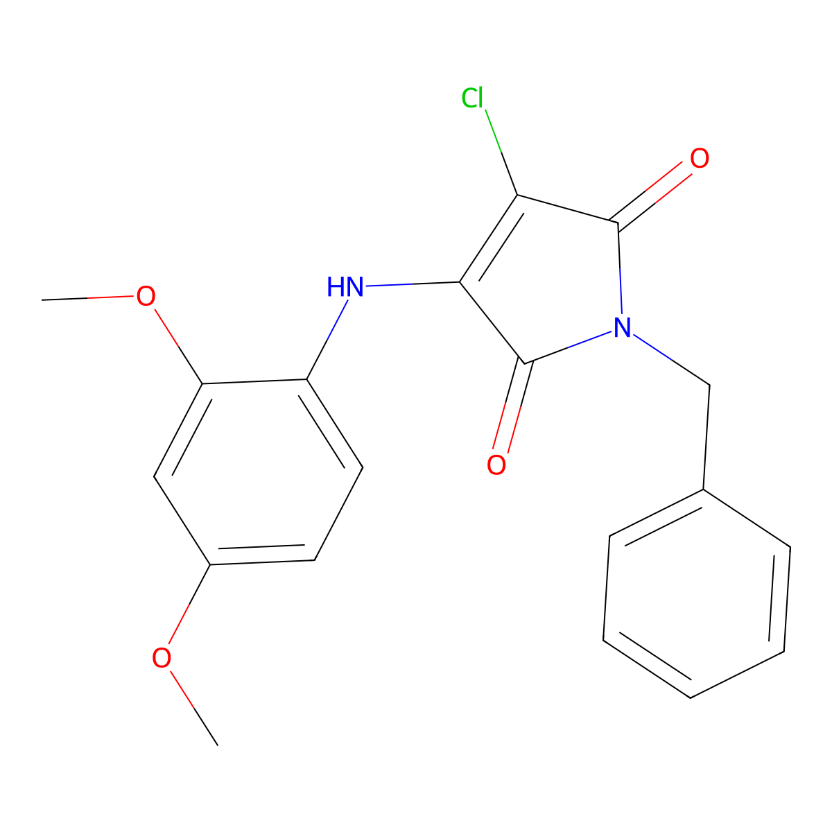 1-benzyl-3-chloro-4-(2,4-dimethoxyanilino)-1H-pyrrole-2,5-dione molecular structure, CAS 303035-05-4