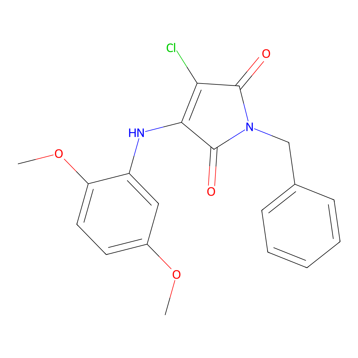 1-Benzyl-3-chloro-4-(2,5-dimethoxyanilino)pyrrole-2,5-dione molecular structure, CAS 303035-06-5