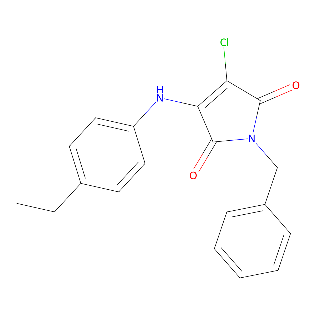 1-benzyl-3-chloro-4-(4-ethylanilino)-1H-pyrrole-2,5-dione molecular structure, CAS 303035-10-1