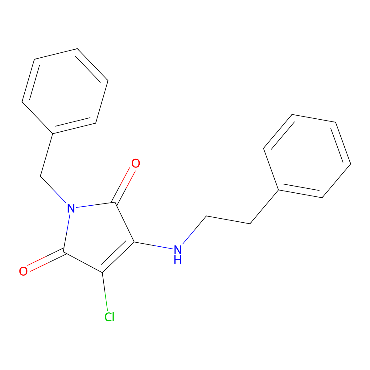 1-benzyl-3-chloro-4-[(2-phenylethyl)amino]-1H-pyrrole-2,5-dione molecular structure, CAS 303035-15-6