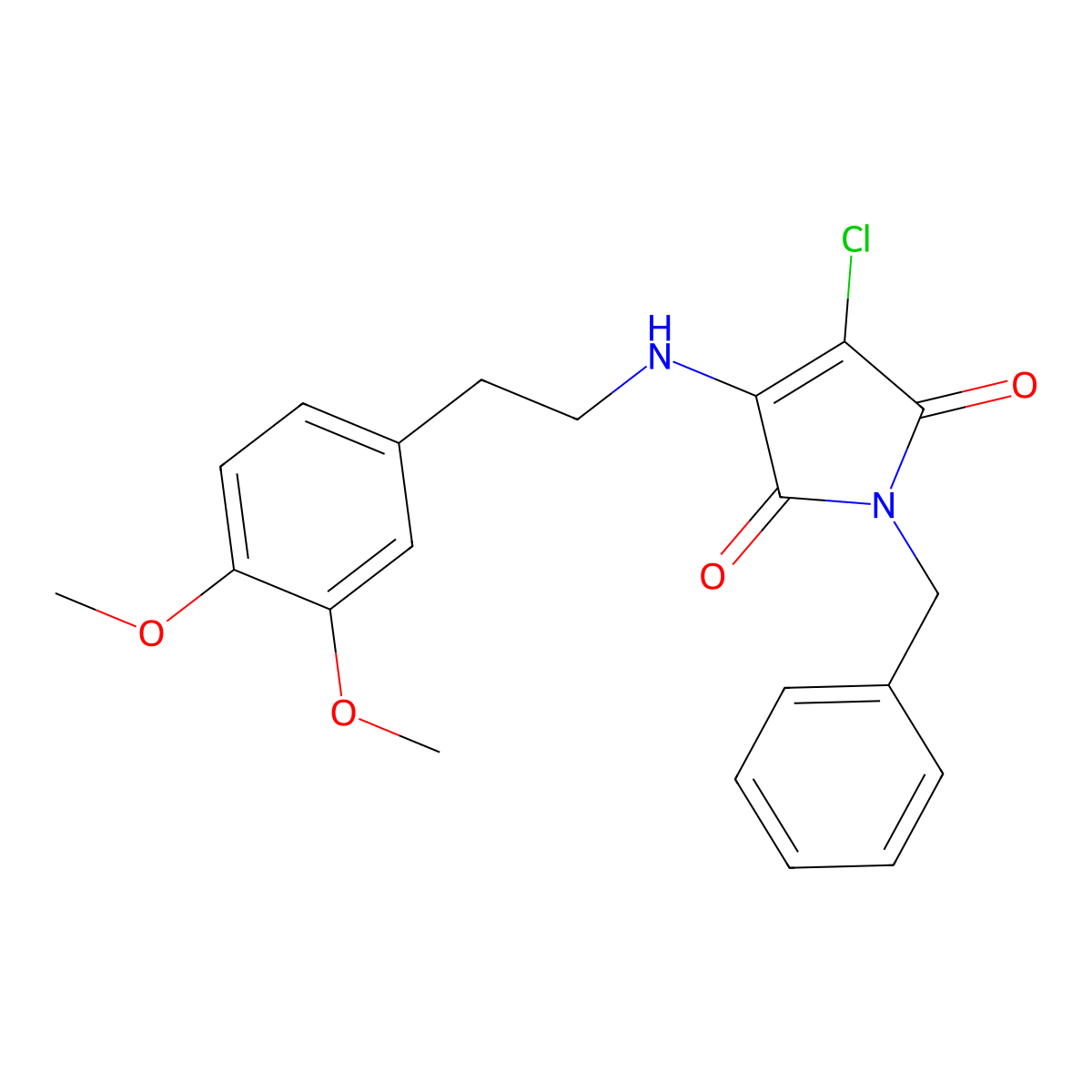 1-Benzyl-3-chloro-4-[2-(3,4-dimethoxyphenyl)ethylamino]pyrrole-2,5-dione molecular structure, CAS 303035-16-7