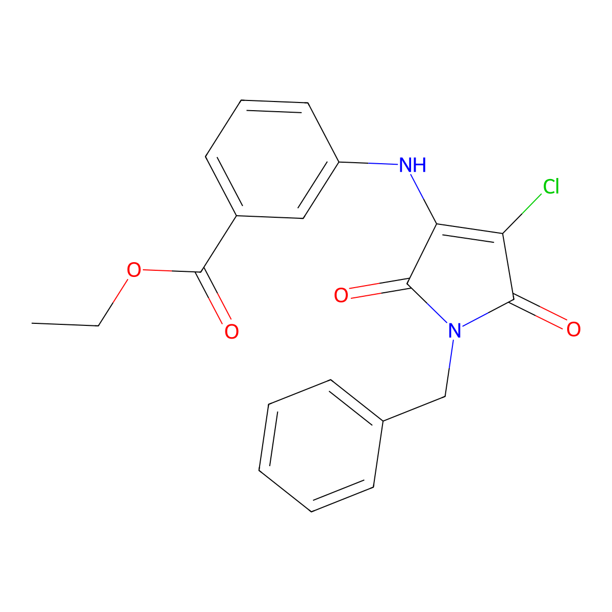 ethyl 3-[(1-benzyl-4-chloro-2,5-dioxo-2,5-dihydro-1H-pyrrol-3-yl)amino]benzoate molecular structure, CAS 303035-18-9