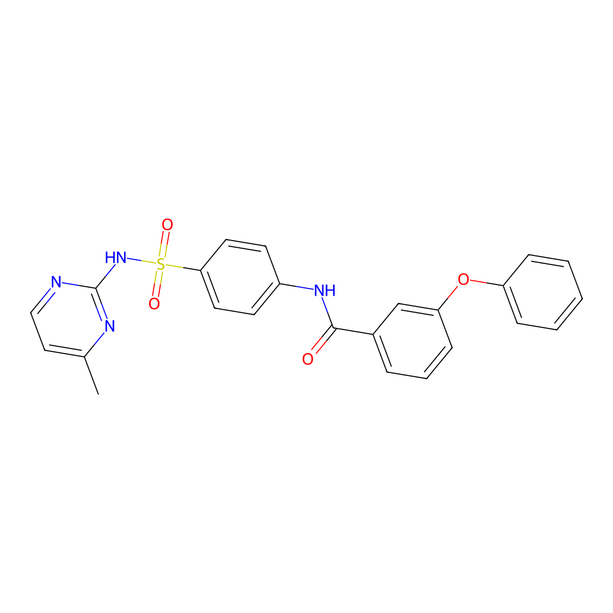 N-(4-(N-(4-methylpyrimidin-2-yl)sulfamoyl)phenyl)-3-phenoxybenzamide molecular structure, CAS 303035-30-5