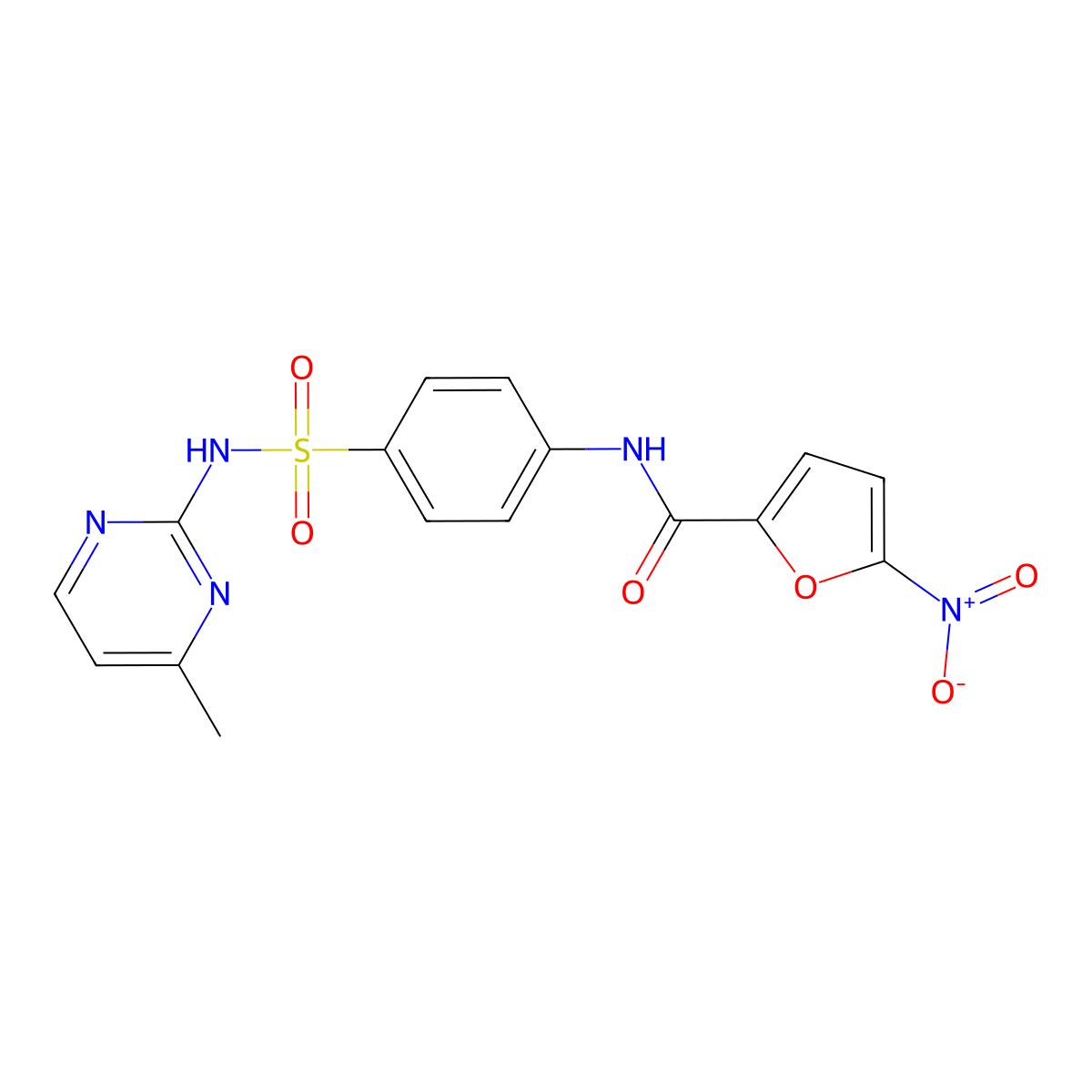 N-{4-[(4-methylpyrimidin-2-yl)sulfamoyl]phenyl}-5-nitrofuran-2-carboxamide molecular structure, CAS 303035-31-6