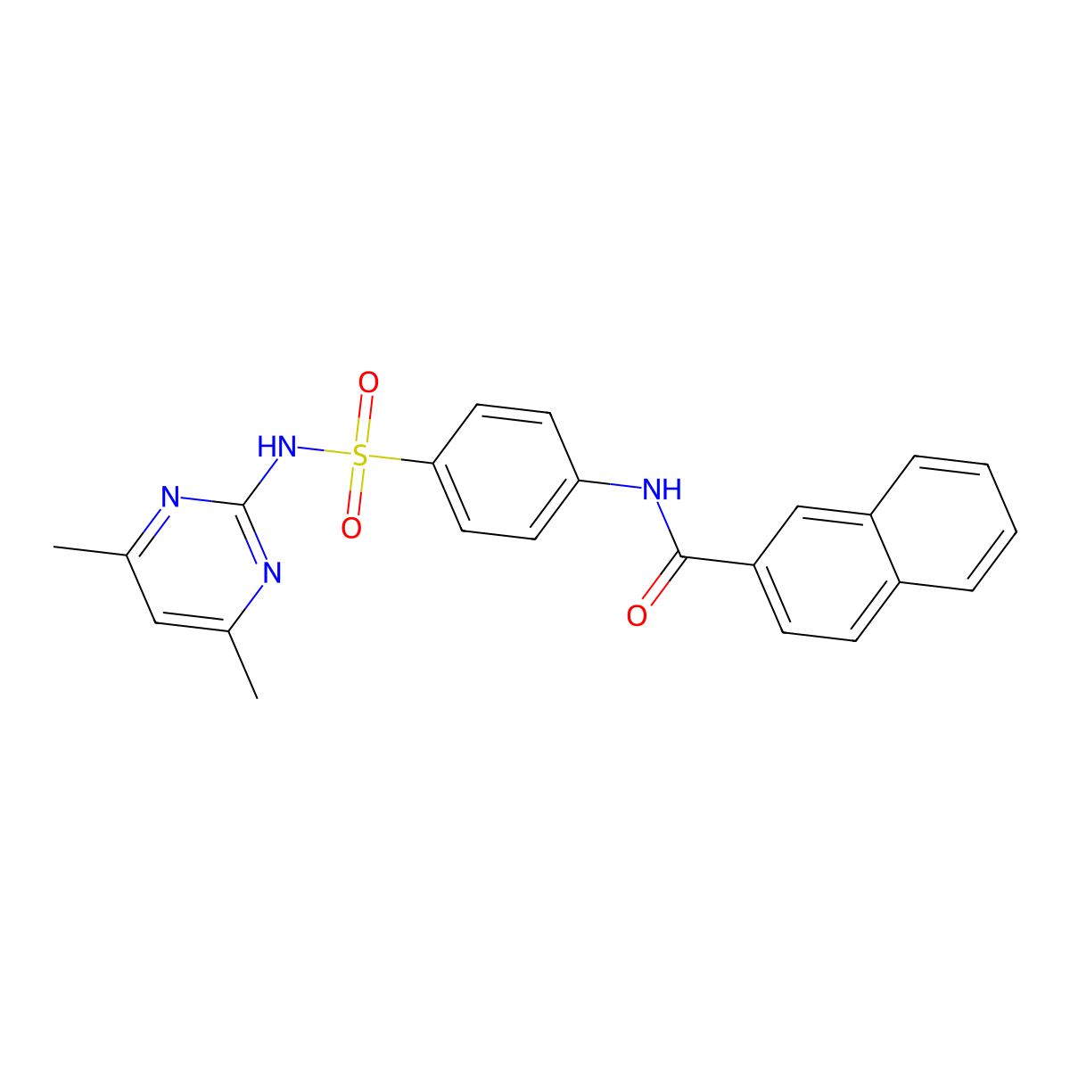 N-{4-[(4,6-dimethylpyrimidin-2-yl)sulfamoyl]phenyl}naphthalene-2-carboxamide molecular structure, CAS 303035-48-5