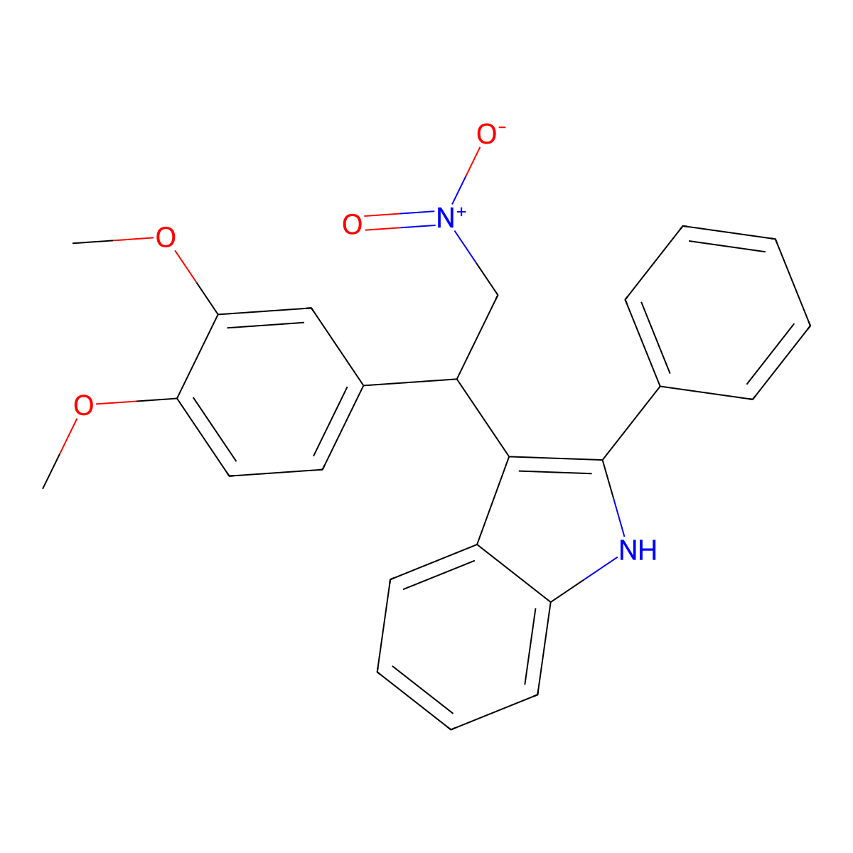 3-[1-(3,4-dimethoxyphenyl)-2-nitroethyl]-2-phenyl-1H-indole molecular structure, CAS 303035-70-3