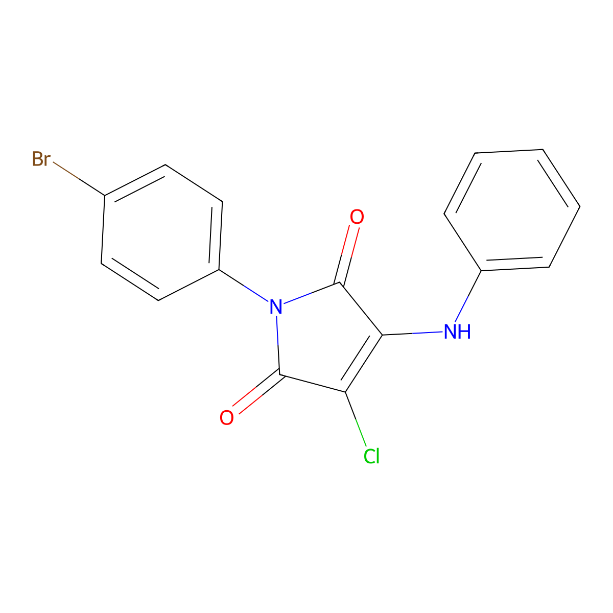 1-(4-bromophenyl)-3-chloro-4-(phenylamino)-1H-pyrrole-2,5-dione molecular structure, CAS 303035-95-2