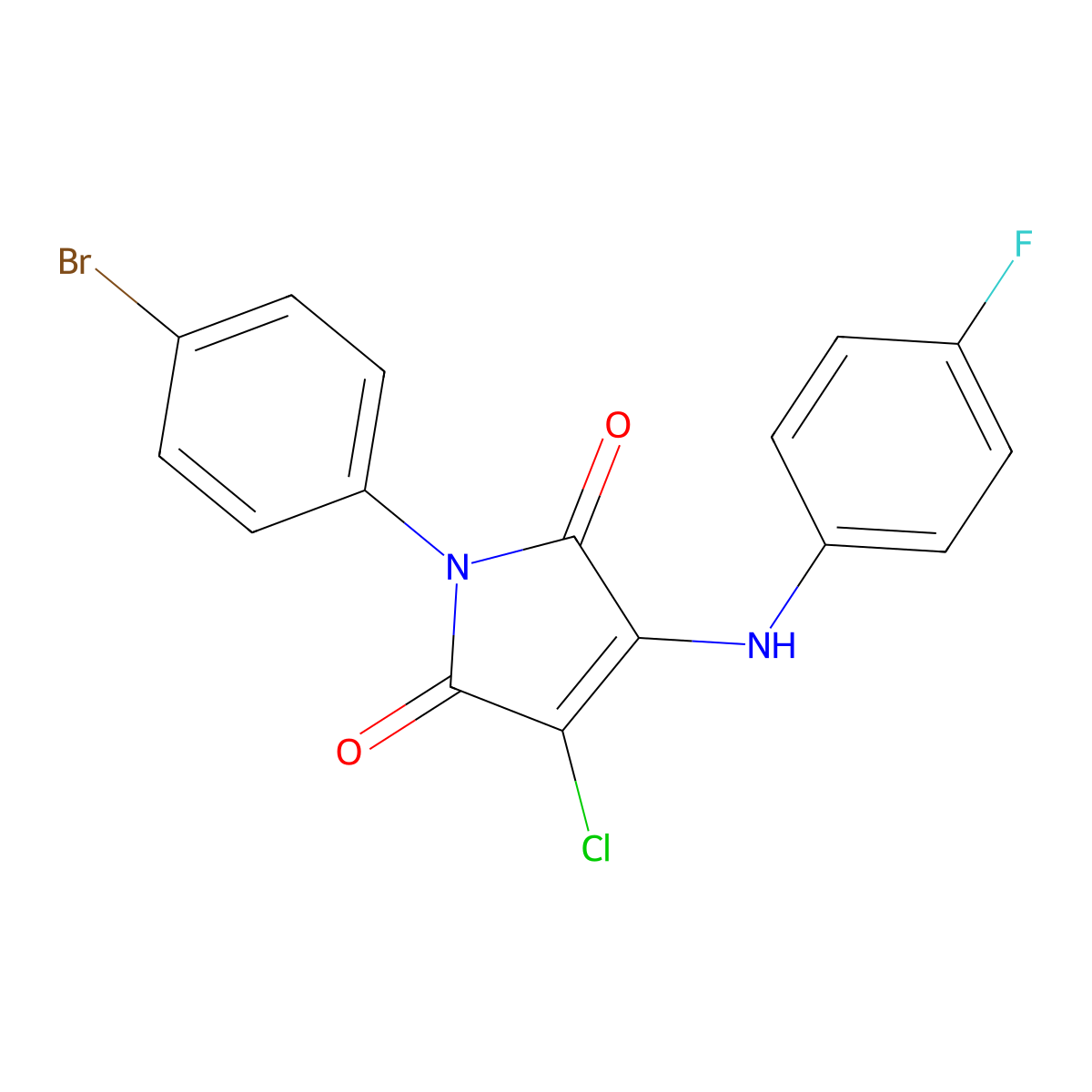 1-(4-bromophenyl)-3-chloro-4-((4-fluorophenyl)amino)-1H-pyrrole-2,5-dione molecular structure, CAS 303035-97-4