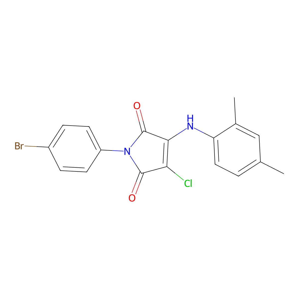 1-(4-bromophenyl)-3-chloro-4-((2,4-dimethylphenyl)amino)-1H-pyrrole-2,5-dione molecular structure, CAS 303036-01-3