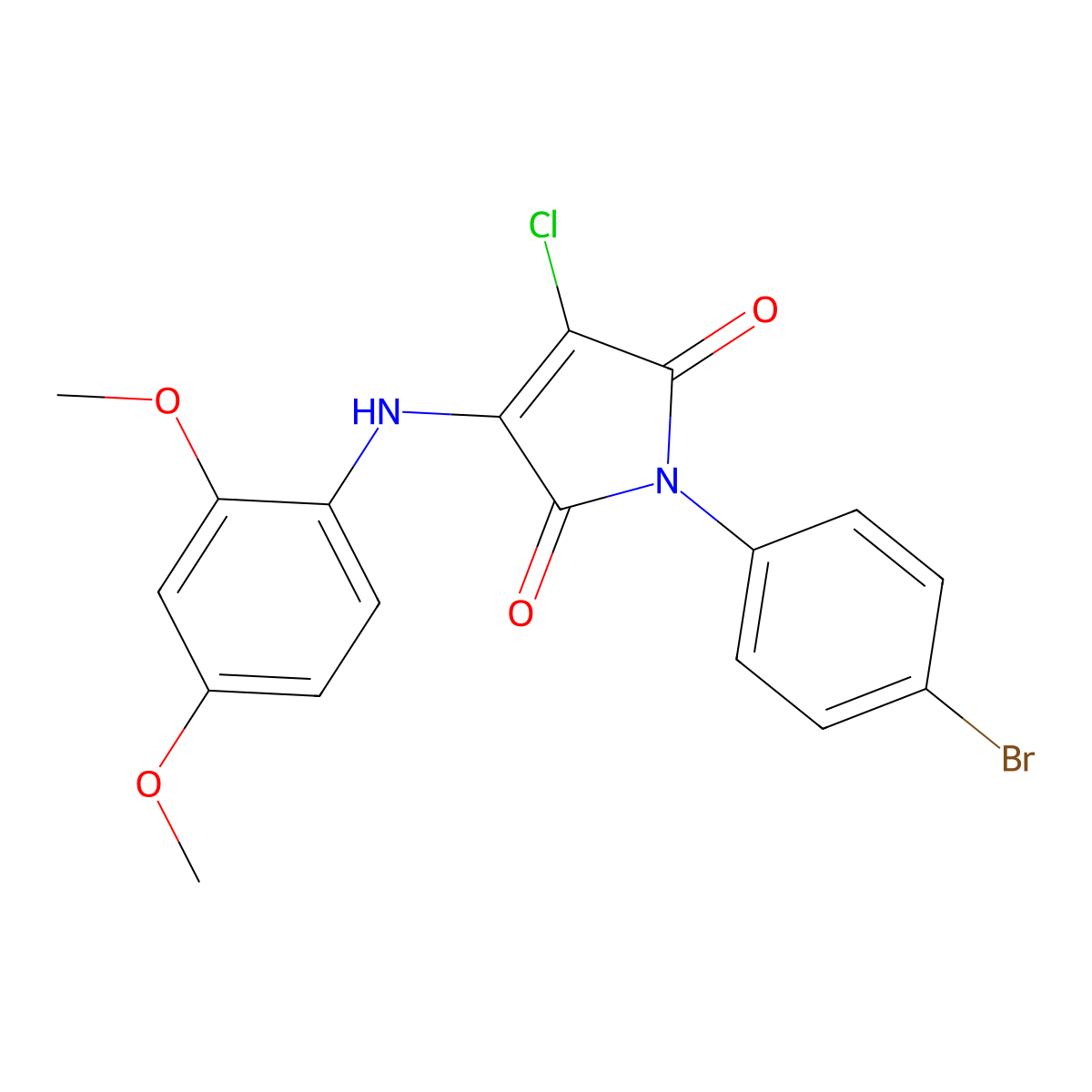 1-(4-bromophenyl)-3-chloro-4-((2,4-dimethoxyphenyl)amino)-1H-pyrrole-2,5-dione molecular structure, CAS 303036-05-7