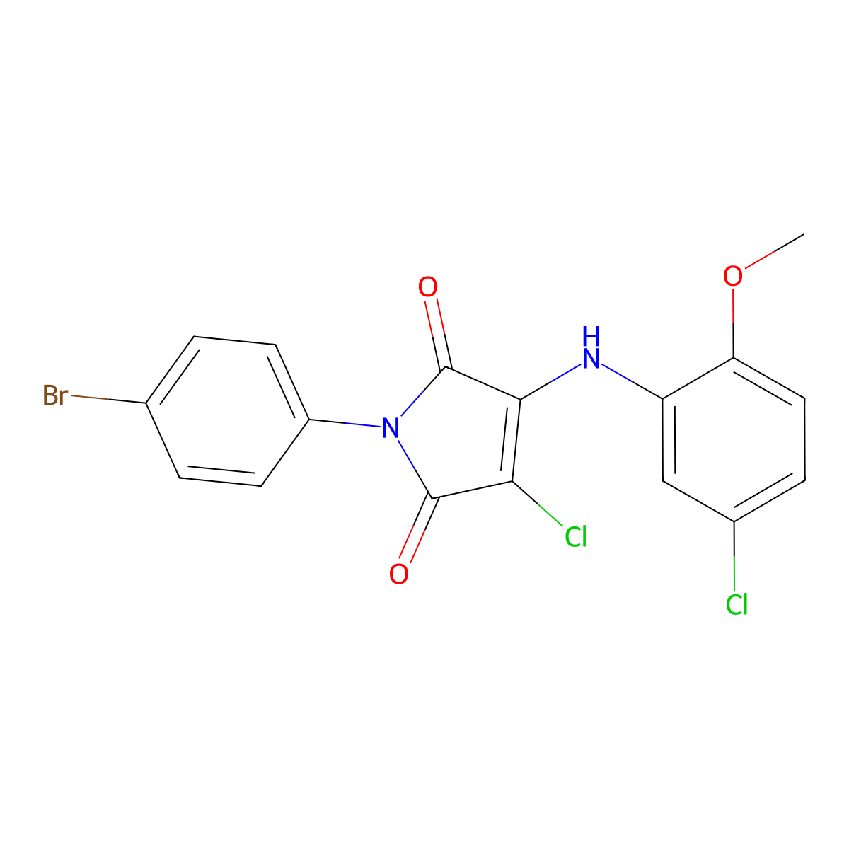 1-(4-bromophenyl)-3-chloro-4-((5-chloro-2-methoxyphenyl)amino)-1H-pyrrole-2,5-dione molecular structure, CAS 303036-06-8