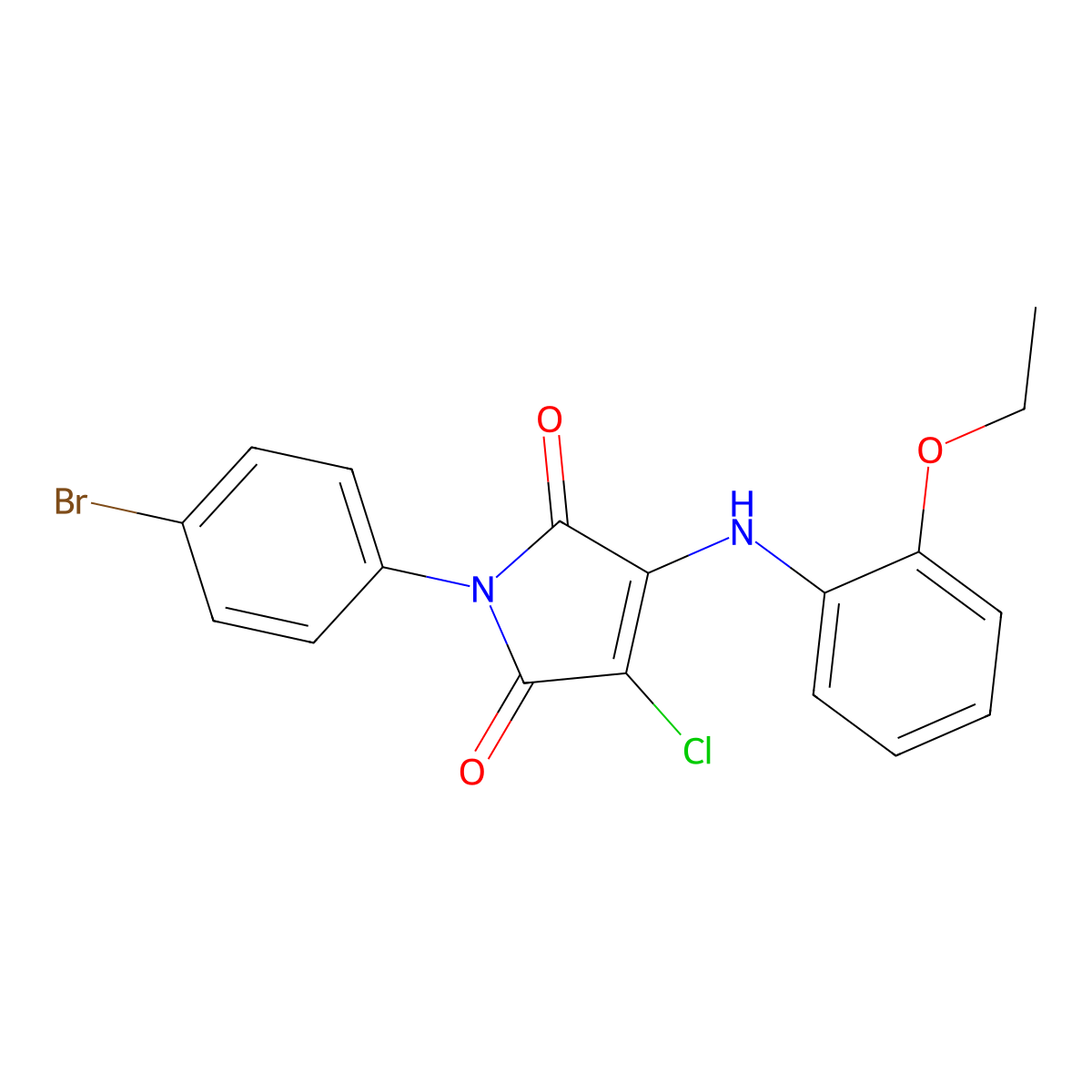 1-(4-bromophenyl)-3-chloro-4-((2-ethoxyphenyl)amino)-1H-pyrrole-2,5-dione molecular structure, CAS 303036-08-0
