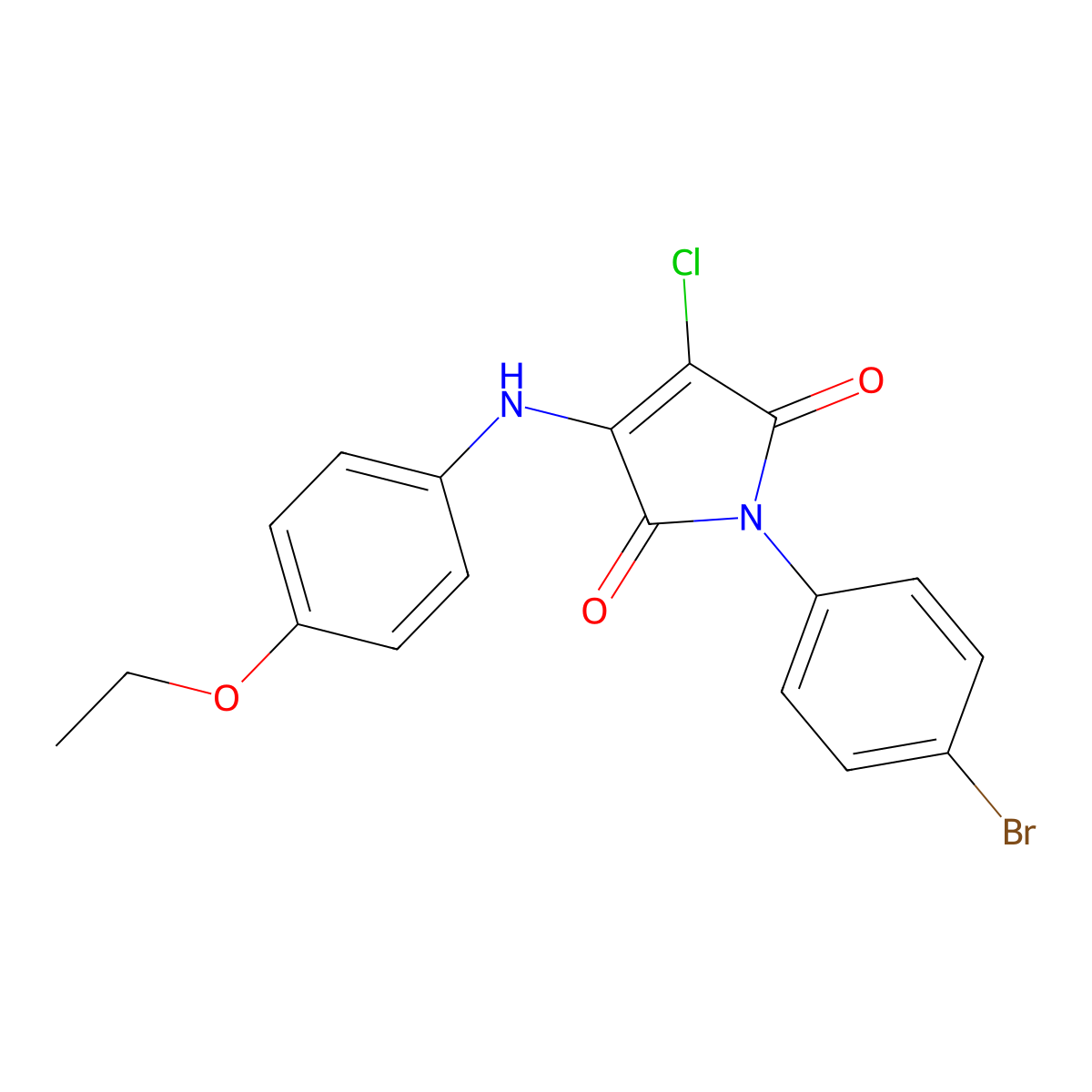 1-(4-Bromophenyl)-3-chloro-4-(4-ethoxyanilino)pyrrole-2,5-dione molecular structure, CAS 303036-09-1