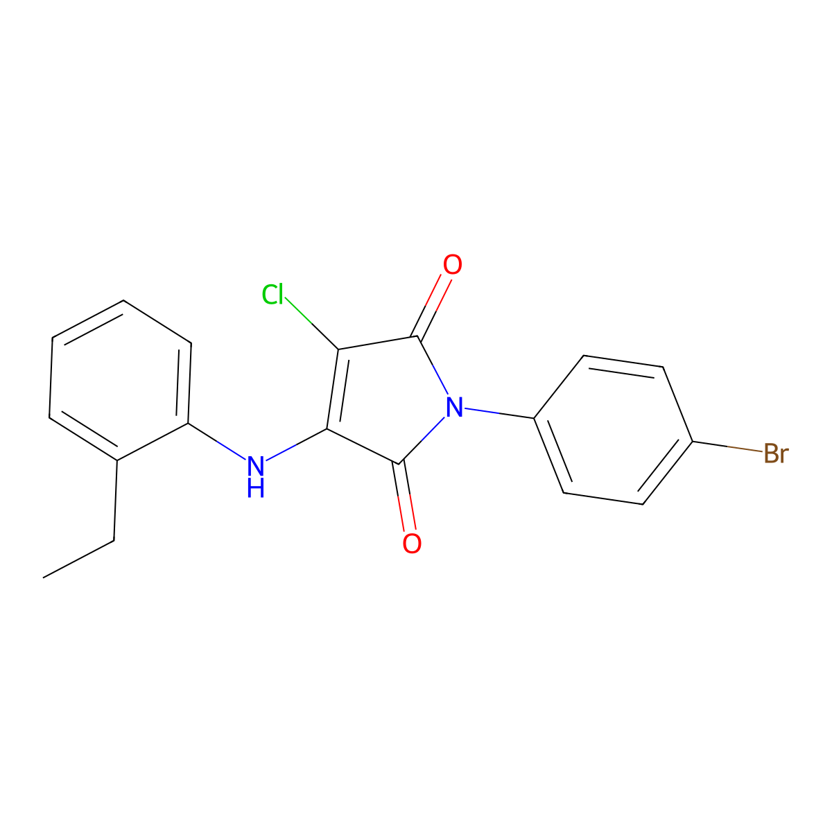 1-(4-bromophenyl)-3-chloro-4-((2-ethylphenyl)amino)-1H-pyrrole-2,5-dione molecular structure, CAS 303036-10-4