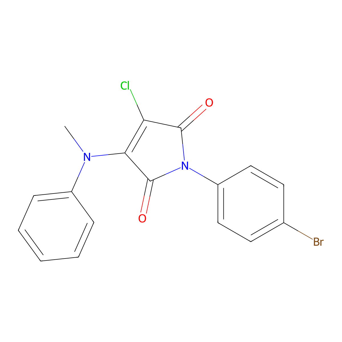 1-(4-bromophenyl)-3-chloro-4-(methyl(phenyl)amino)-1H-pyrrole-2,5-dione molecular structure, CAS 303036-12-6