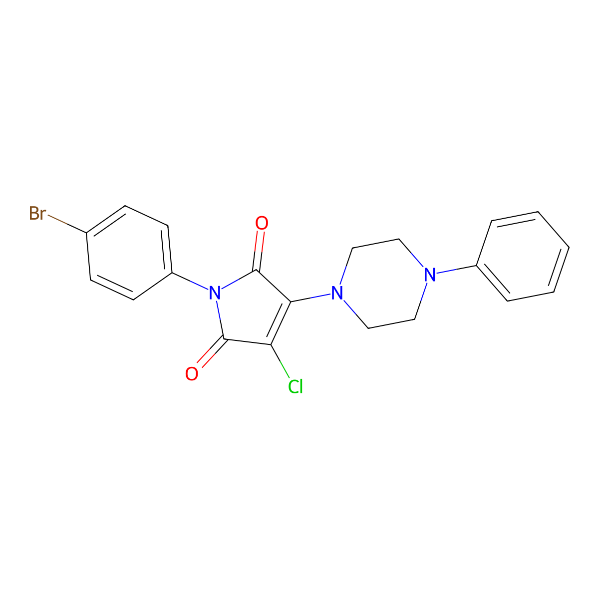 1-(4-bromophenyl)-3-chloro-4-(4-phenylpiperazin-1-yl)-1H-pyrrole-2,5-dione molecular structure, CAS 303036-14-8