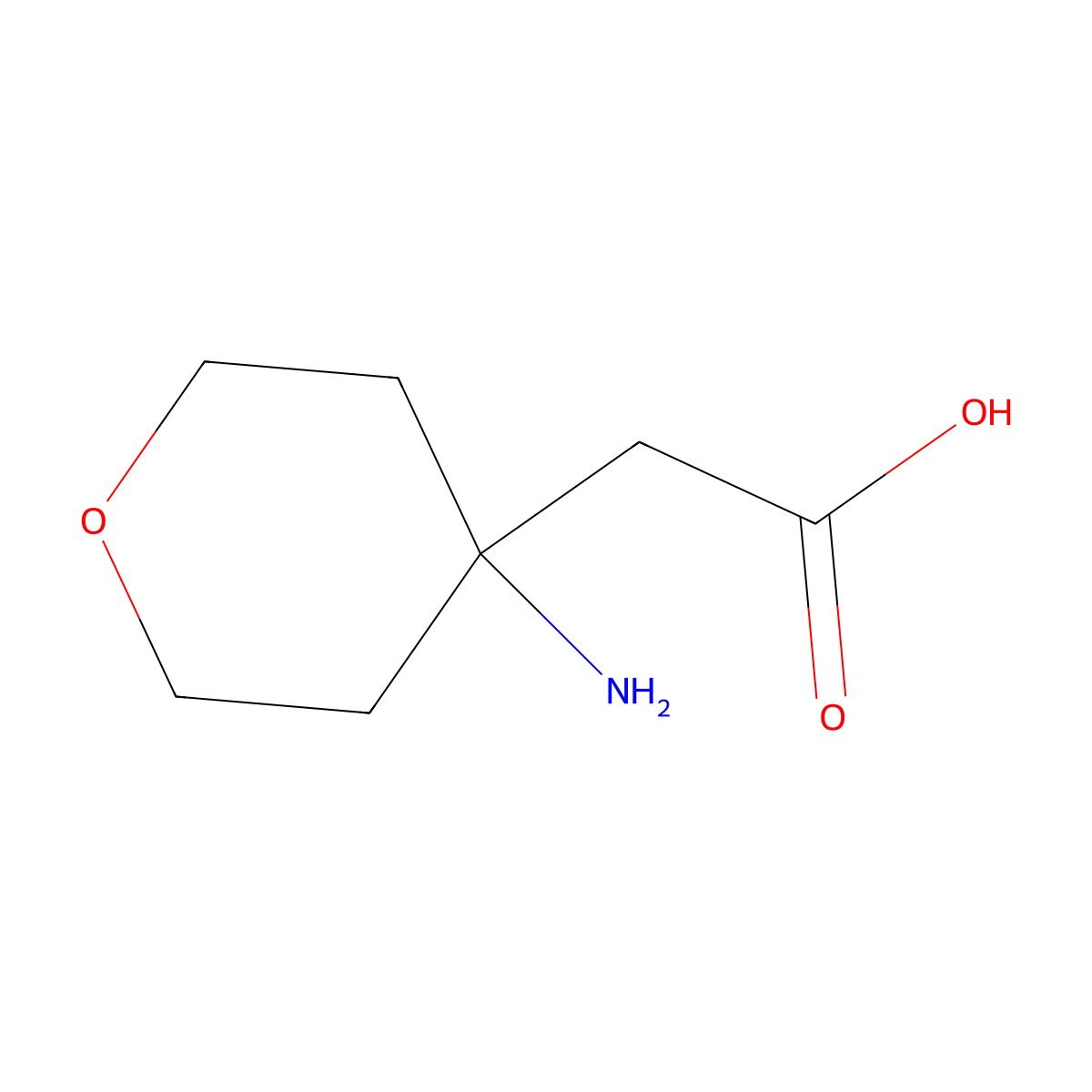 4-Aminotetrahydro-2H-pyran-4-acetic acid molecular structure, CAS 303037-29-8