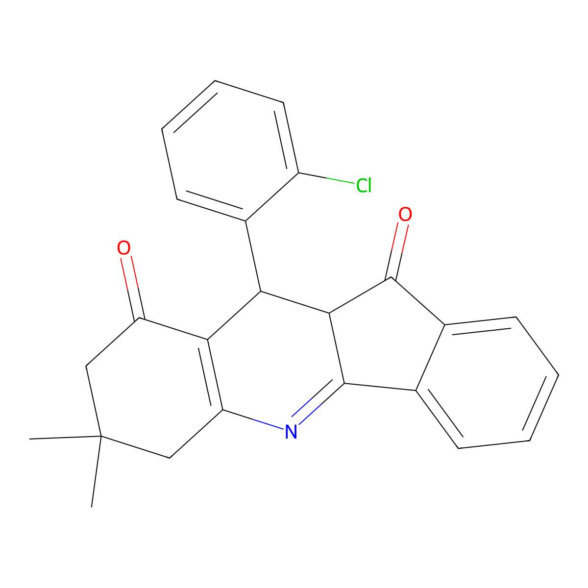10-(2-chlorophenyl)-7,7-dimethyl-7,8,10,10a-tetrahydro-6H-indeno[1,2-b]quinoline-9,11-dione molecular structure, CAS 303039-28-3