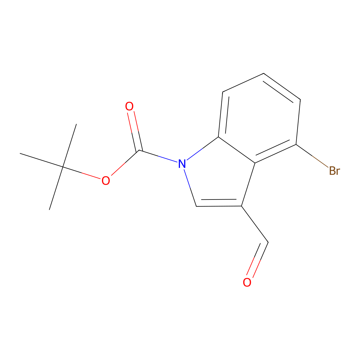 tert-Butyl 4-bromo-3-formyl-1H-indole-1-carboxylate molecular structure, CAS 303041-88-5