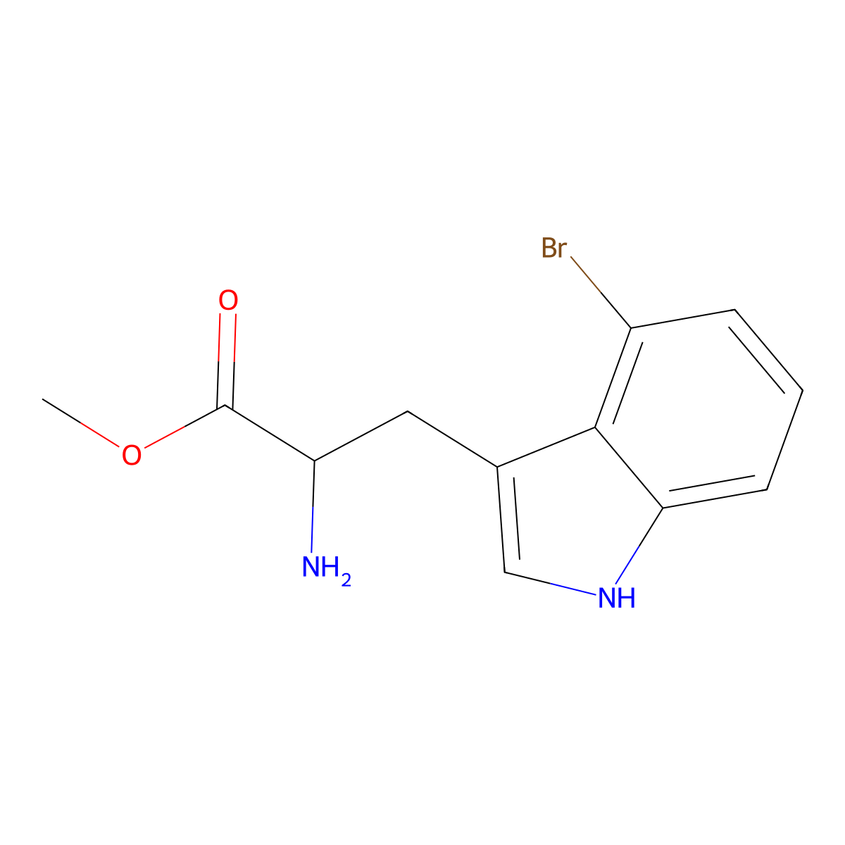 Methyl 2-amino-3-(4-bromo-1H-indol-3-yl)propanoate molecular structure, CAS 303041-93-2