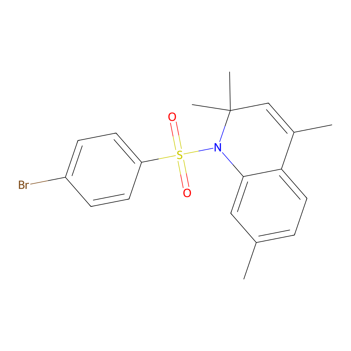 1-(4-Bromophenyl)sulfonyl-2,2,4,7-tetramethylquinoline molecular structure, CAS 303042-30-0