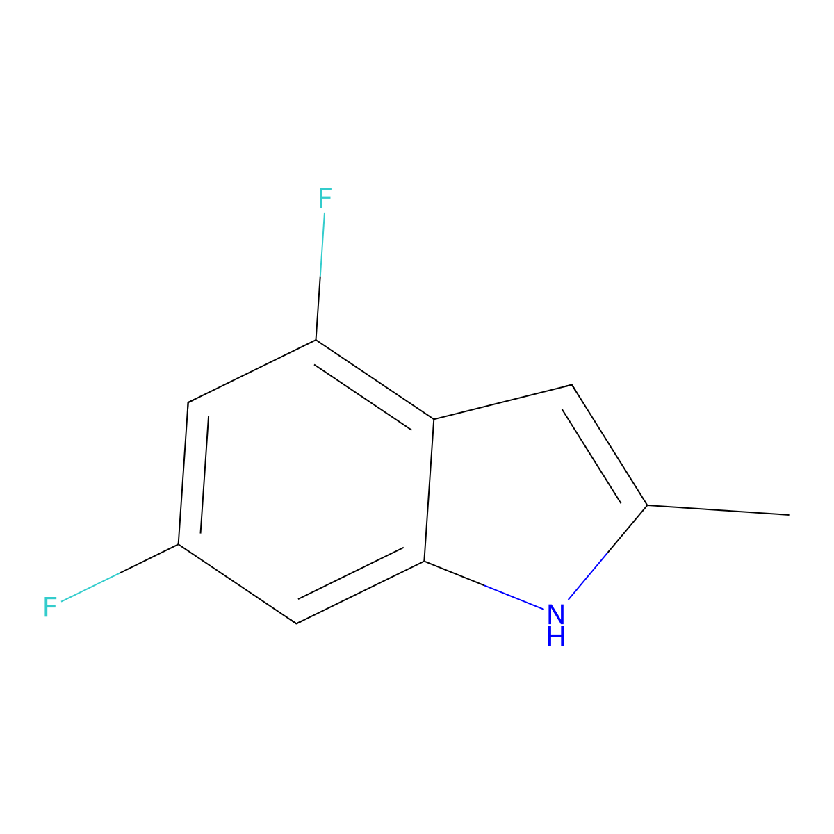 4,6-Difluoro-2-methyl-1H-indole molecular structure, CAS 303042-74-2
