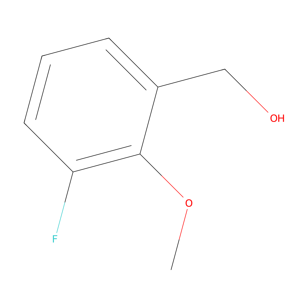 (3-Fluoro-2-methoxyphenyl)methanol molecular structure, CAS 303043-91-6