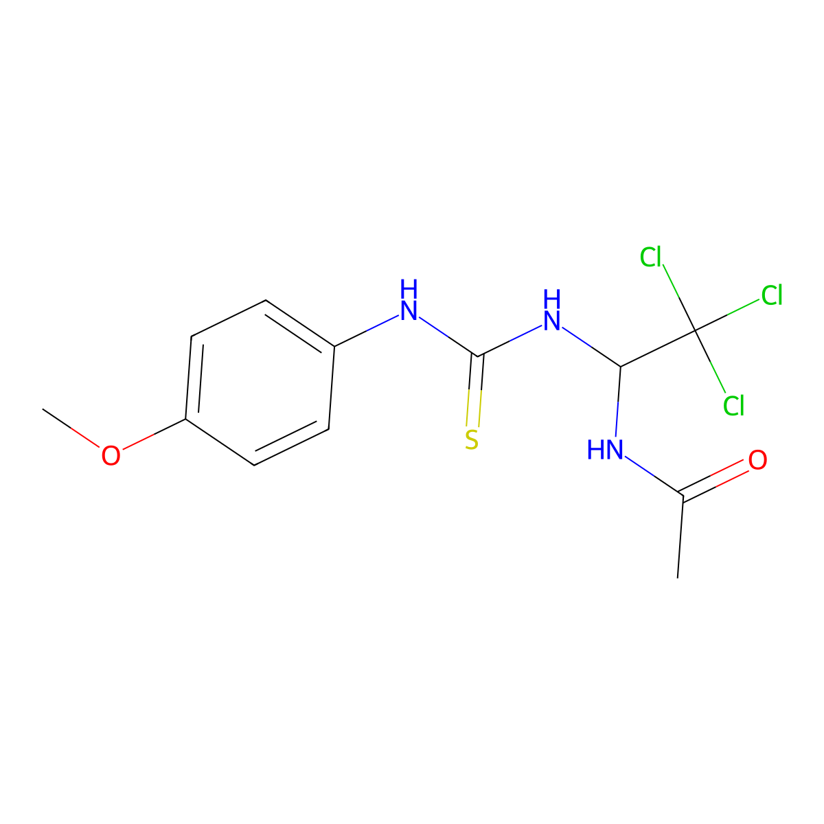 N-[2,2,2-trichloro-1-[(4-methoxyphenyl)carbamothioylamino]ethyl]acetamide molecular structure, CAS 303046-52-8