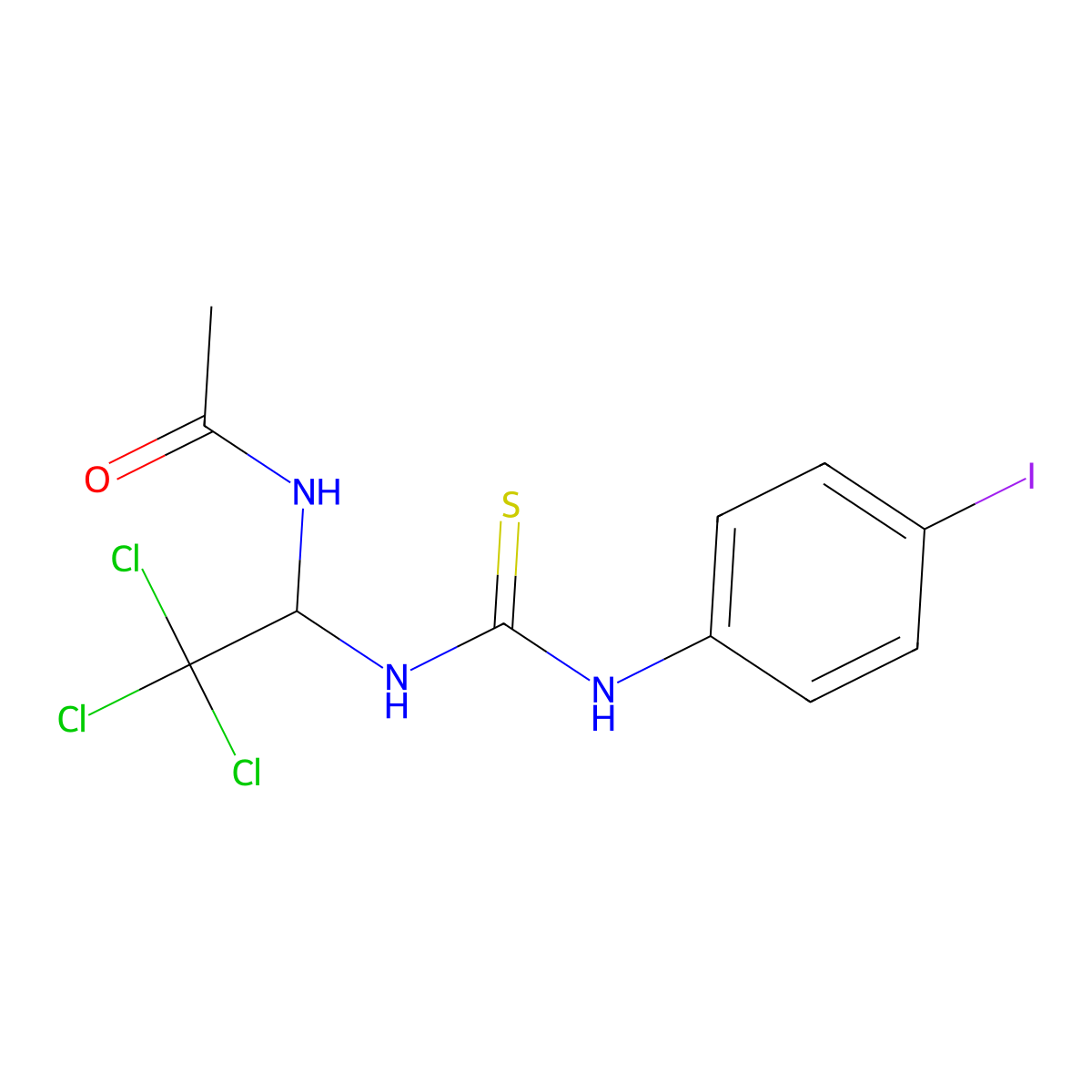 N-[2,2,2-trichloro-1-[(4-iodophenyl)carbamothioylamino]ethyl]acetamide molecular structure, CAS 303046-57-3