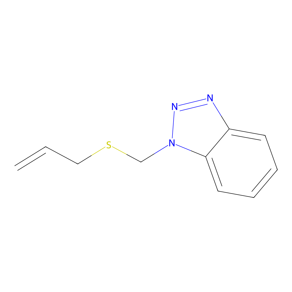 1-[(Prop-2-en-1-ylsulfanyl)methyl]-1H-1,2,3-benzotriazole molecular structure, CAS 303047-35-0