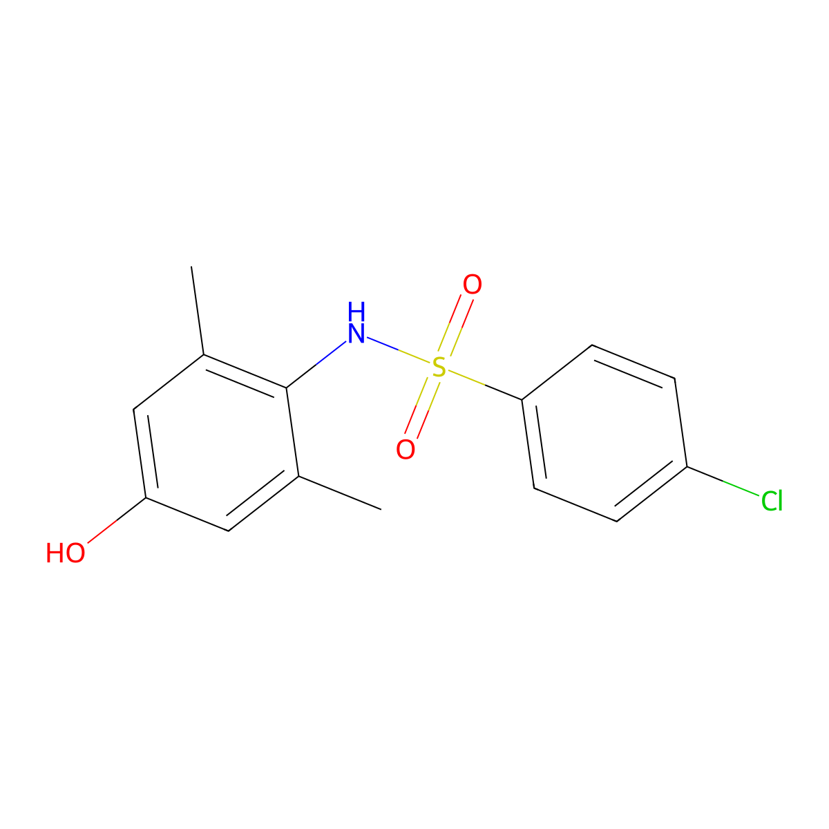 4-chloro-N-(4-hydroxy-2,6-dimethylphenyl)benzenesulfonamide molecular structure, CAS 303049-19-6
