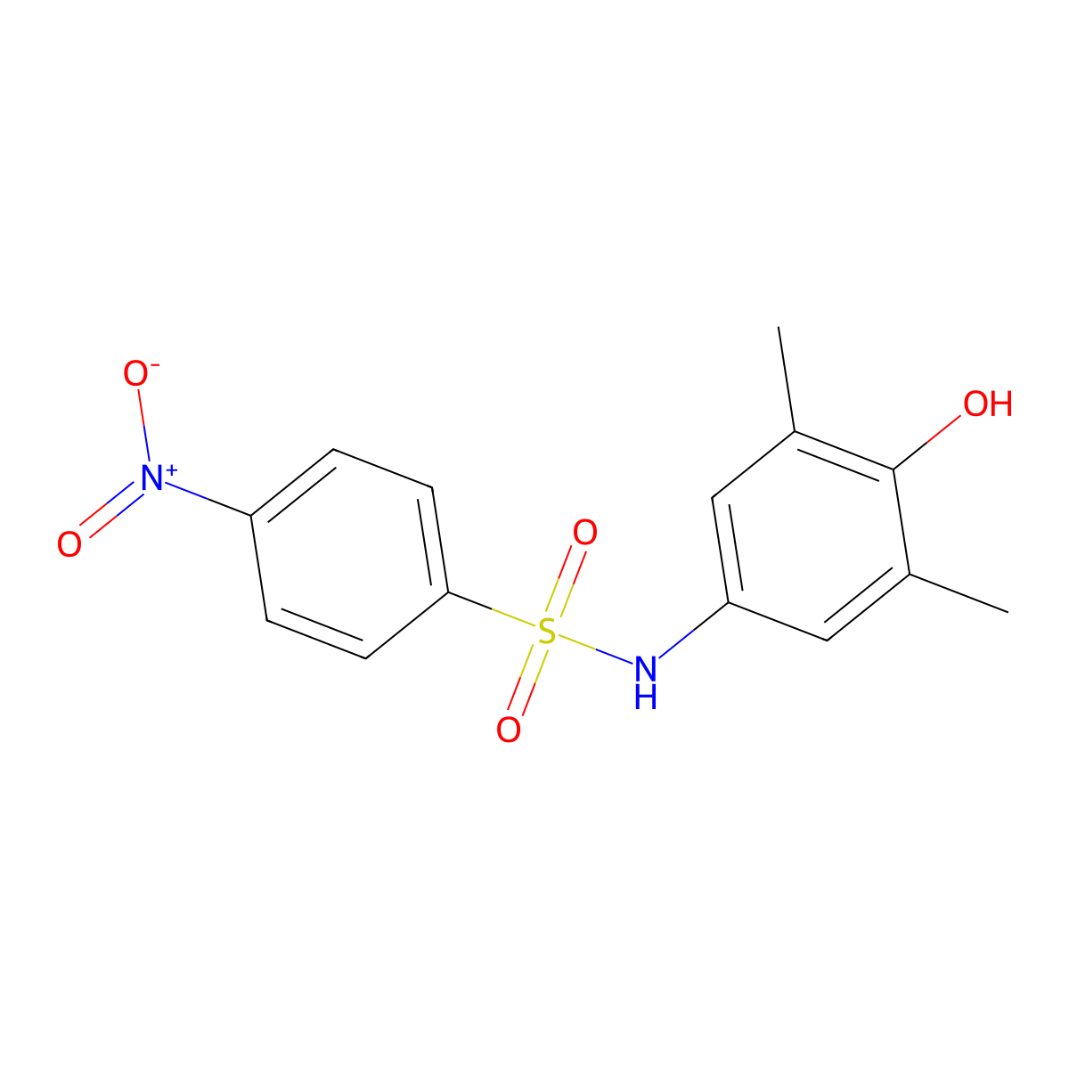 N-(4-hydroxy-3,5-dimethylphenyl)-4-nitrobenzenesulfonamide molecular structure, CAS 303049-31-2