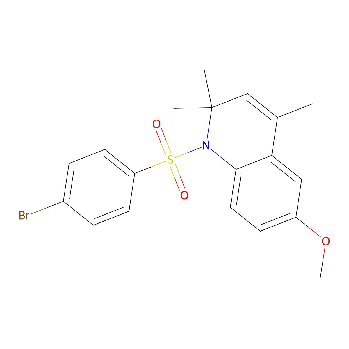 1-(4-Bromophenyl)sulfonyl-6-methoxy-2,2,4-trimethylquinoline molecular structure, CAS 303051-14-1