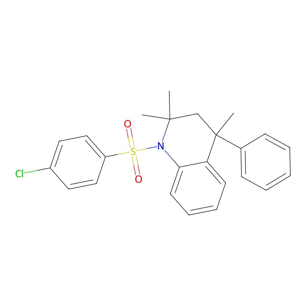 1-[(4-Chlorophenyl)sulfonyl]-2,2,4-trimethyl-4-phenyl-1,2,3,4-tetrahydroquinoline molecular structure, CAS 303051-19-6