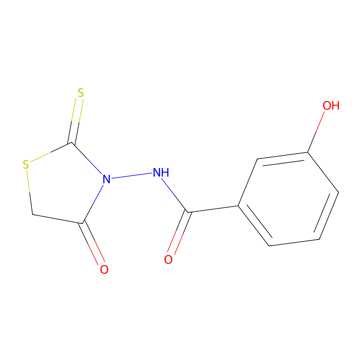 3-hydroxy-N-(4-oxo-2-thioxo-1,3-thiazolidin-3-yl)benzamide molecular structure, CAS 303055-88-1