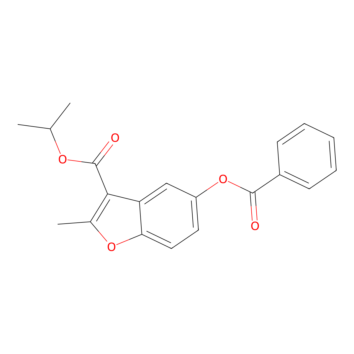 Isopropyl 5-(benzoyloxy)-2-methylbenzofuran-3-carboxylate molecular structure, CAS 303057-00-3
