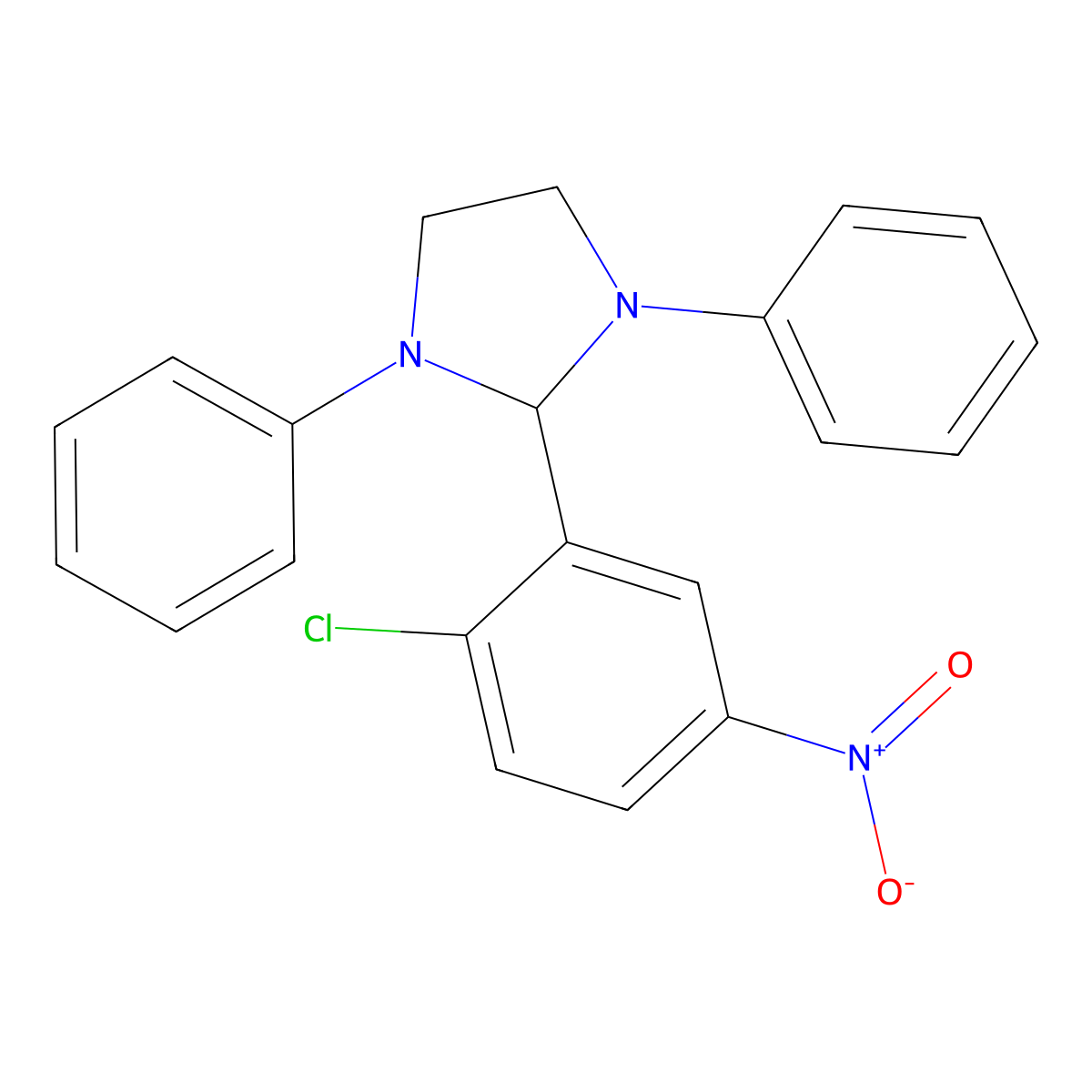 2-(2-Chloro-5-nitrophenyl)-1,3-diphenylimidazolidine molecular structure, CAS 303058-58-4