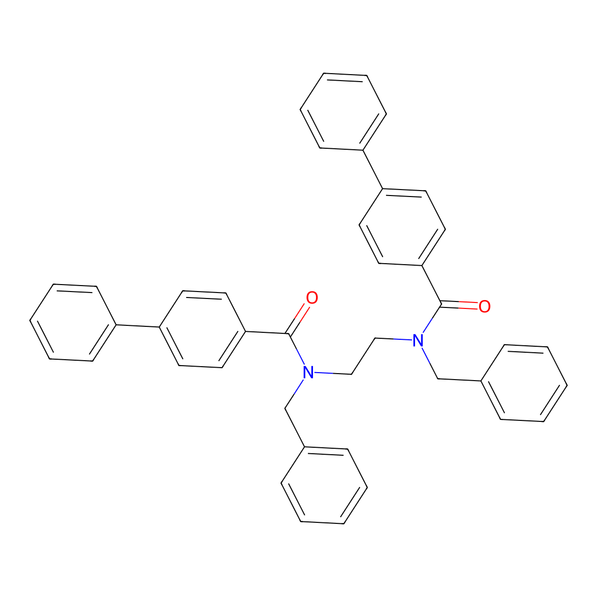 N-benzyl-N-[2-[benzyl-(4-phenylbenzoyl)amino]ethyl]-4-phenylbenzamide molecular structure, CAS 303058-59-5